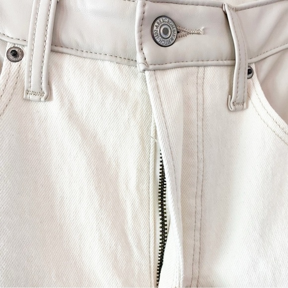 ABERCROMBIE & FITCH 90’s Straight Curve Love Jeans Cream Mixed Fabric - Picture 13 of 14